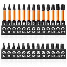 Set de 26 embouts Torx en acier S2
