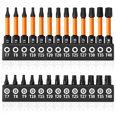 Set de 26 embouts Torx en acier S2