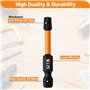 Set de 26 embouts Torx en acier S2, tiges hexagonales 1/4", 13 embouts Torx de 50 mm sans trous, 13 embouts Torx de 25 mm avec t