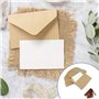 HJIAMA Enveloppe Kraft 30 Pièces, Vintage Enveloppe Mariage avec Ruban et Carte Vierge, Carte Mariage Félicitation, pour Cartes 