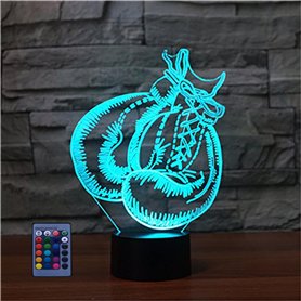 3D Gant de Boxe LED Lampe Art Déco Lampe LED Décoration Lumière Contrôle à distance 7/16 Couleurs Change Alimenté par USB Enfant