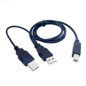 cablecc USB 2.0 mâle vers standard B mâle Y mâle 80 cm pour imprimante et scanner et disque dur externe