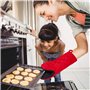 Caoutchouc Coton Gants de Barbecue Universel Gants de Cuisine Résistant à la Chaleur Long Épai