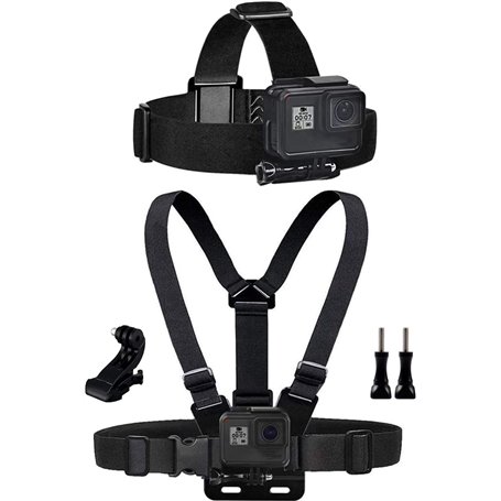 TopKrymzer Harnais Poitrine Fixation Bandeau Compatible avec GoPro Hero 13/12/11/10/9/8/ AKASO V50X Brave 7/ GOOKAM/Jadfezy/Drag
