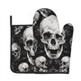 Lot de 2 gants de cuisine et maniques avec motif tête de mort - Résistants à la chaleur - Imperméables