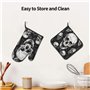 Lot de 2 gants de cuisine et maniques avec motif tête de mort - Résistants à la chaleur - Imperméables
