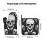 Lot de 2 gants de cuisine et maniques avec motif tête de mort - Résistants à la chaleur - Imperméables