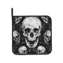 Lot de 2 gants de cuisine et maniques avec motif tête de mort - Résistants à la chaleur - Imperméables