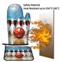Lot de 2 maniques et maniques imprimées Bowling – Tissu résistant à la chaleur et imperméable – Idéal pour la cuisine, la pâtiss