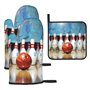 Lot de 3 maniques et maniques imprimées Bowling – Tissu résistant à la chaleur et imperméable – Idéal pour la cuisine