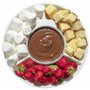 Ensemble de machine à fondue électrique Deluxe avec 4 fourchettes, plateau de service amovible et réglage de fondue/réchauffemen