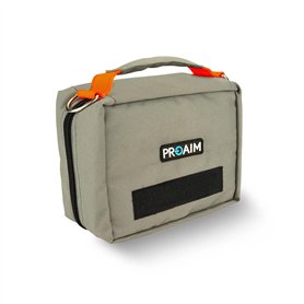 PROAIM Sacoche Cube Grise pour écrans LCD de 5 à 7 Pouces et Petits Accessoires. Intérieur rembourré et Poche intérieure zippée