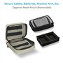 PROAIM Sacoche Cube Grise pour écrans LCD de 5 à 7 Pouces et Petits Accessoires. Intérieur rembourré et Poche intérieure zippée 