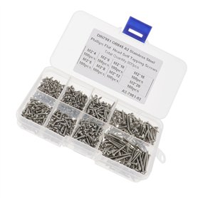 Creative-Idea 800pcs Vis Autotaraudeuses M2 en Acier Inoxydable T¨ºte Plate Assortiment