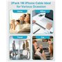 Câble USB C vers Lightning 1M-Lot de 2, [Certifié MFi] Cable iPhone USB C Cable Chargeur USBC Câble Lightning Cable Charge Rapid