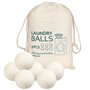 Lot de 6 balles de séchage réutilisables en laine de mouton - Pour sèche-linge - Adoucissant naturel - Avec sac de rangement