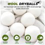 Lot de 6 balles de séchage réutilisables en laine de mouton - Pour sèche-linge - Adoucissant naturel - Avec sac de rangement