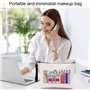 Lot de 2 sacs en tissu imprimé - Sac cadeau et trousse de maquillage pour femme - Sac fourre-tout en toile - Trousse de maquilla