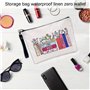 Lot de 2 sacs en tissu imprimé - Sac cadeau et trousse de maquillage pour femme - Sac fourre-tout en toile - Trousse de maquilla