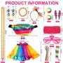 Ensemble D'accessoires pour Femmes des Années 80，23 Pcs Costumes de Fête Néon pour Filles，Costume Néon des Années 80 avec sac Ba