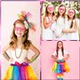 Ensemble D'accessoires pour Femmes des Années 80，23 Pcs Costumes de Fête Néon pour Filles，Costume Néon des Années 80 avec sac Ba