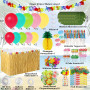 Fleurs Hawaïennes Guirlandes de Luau Bannières Cake Topper Palmier