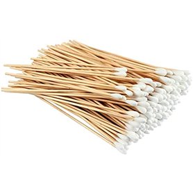 Cotons-tiges 300 Pcs Cotons-tiges avec Poignées en Bois Longs 15cm Bâton de Coton en Bois Bâtonnets en Coton Coton-tige Long Cot