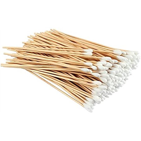Cotons-tiges 300 Pcs Cotons-tiges avec Poignées en Bois Longs 15cm Bâton de Coton en Bois Bâtonnets en Coton Coton-tige Long Cot