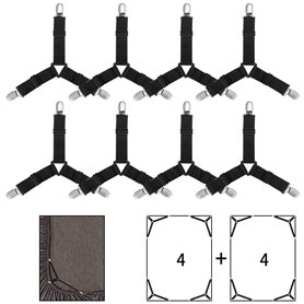 Lot de 8 sangles réglables pour drap de lit