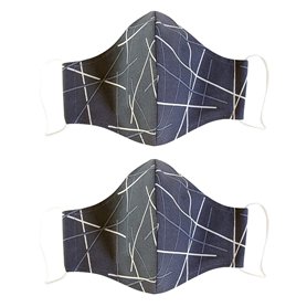 Lot de 2 Masques de Protection Bouche Tissus 100 % Coton Réutilisables