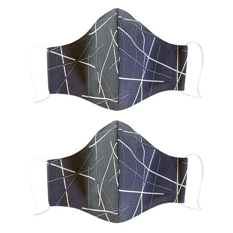 Lot de 2 Masques de Protection Bouche Tissus 100 % Coton Réutilisables