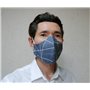 Lot de 2 Masques de Protection Bouche Tissus 100 % Coton Réutilisables, Lavables et Réglables avec Bande en Métal - Double Couch