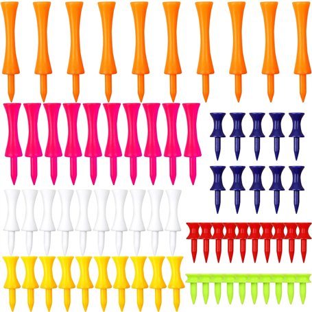 GGTTNRT Lot de 70 tees de golf en plastique durable 7 couleurs 7 tailles (25 mm