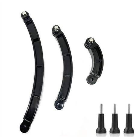 ShipeeKin 3 en 1 Bras d'extension Bras (3 Longueur: 7.5/13.5/19.5cm) Porte-Casque Casque Fixation Compatible pour Gopro 7/6/5/4/