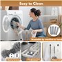 Wusboo Plumeau Poussière 8 Pièces Lavable, 2 Tête de Loup Télescopique Duster Telescópico avec Manche 253 cm, Nettoyeur Rétracta