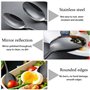 Guyode 4 Pièces Couverts de Table Poli Fourchettes Salade Acier Inoxydable Cuillères, Arrondi Couvert Inox Set Vaisselle Ustensi