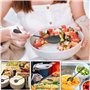Guyode 4 Pièces Couverts de Table Poli Fourchettes Salade Acier Inoxydable Cuillères, Arrondi Couvert Inox Set Vaisselle Ustensi