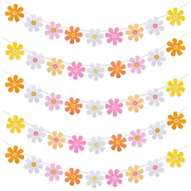 Guyode 5 Pièces Guirlande Marguerite Style Bohème Deco Printemps Bannières Suspendues Guirlandes Décoration Bannière Élégant S'a