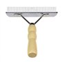 YGR Râteau/peigne de toilettage doté d’un manche en bois pour brosser les poils des gros chiens