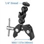 SMALLRIG Pince à Rotule Multifonctionnelle Adaptateur Double Ball avec Rod Clamp et 1/4'' Vis Standard 2164