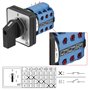 Heschen Commutateur de sélecteur à came rotative universelle LW28-20/0123.3 660V 20A 4 positions 3 phases 12 bornes CE