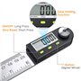 Neoteck Angle Finder Numérique 200mm/8 pouces 0-360° Règle Inclinométrique Numérique Rapporteur en Acier Inoxydable Inclinomètre