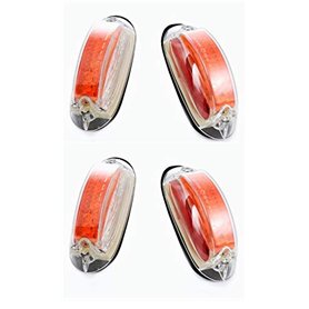 Lot de 4 feux de gabarit LED verticaux 12 V 24 V Rouge/blanc/orange