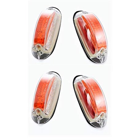 Lot de 4 feux de gabarit LED verticaux 12 V 24 V Rouge/blanc/orange