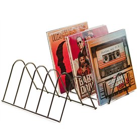 Rangement/ Étagère vinyle pour 75 vinyles | Métal noir mat | Accessoire vinyle | Porte-dépliants | Support à disques Magazines L