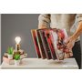 Rangement/ Étagère vinyle pour 75 vinyles | Métal noir mat | Accessoire vinyle | Porte-dépliants | Support à disques Magazines L