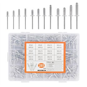 285 Pcs Ensemble de Rivets Aveugles en Aluminium