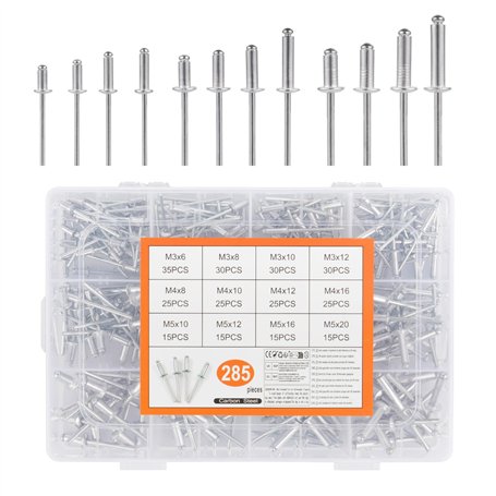 285 Pcs Ensemble de Rivets Aveugles en Aluminium