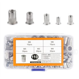 110 Pièces Insert Fileté Metal