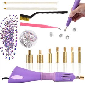 Hotfix Applicateur de strass thermocollants Avec 7 embouts de tailles différentes